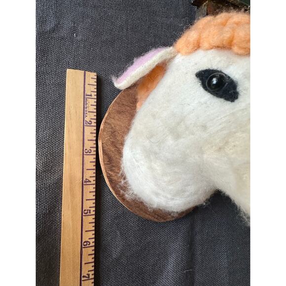 Vintage Unicorn felt Head Wall Mount Decor karma living whimsical nursery art - Picture 12 of 13